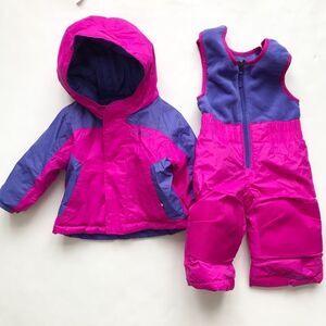 Columbia reversible coat and snow pants set EUC 6-12 months